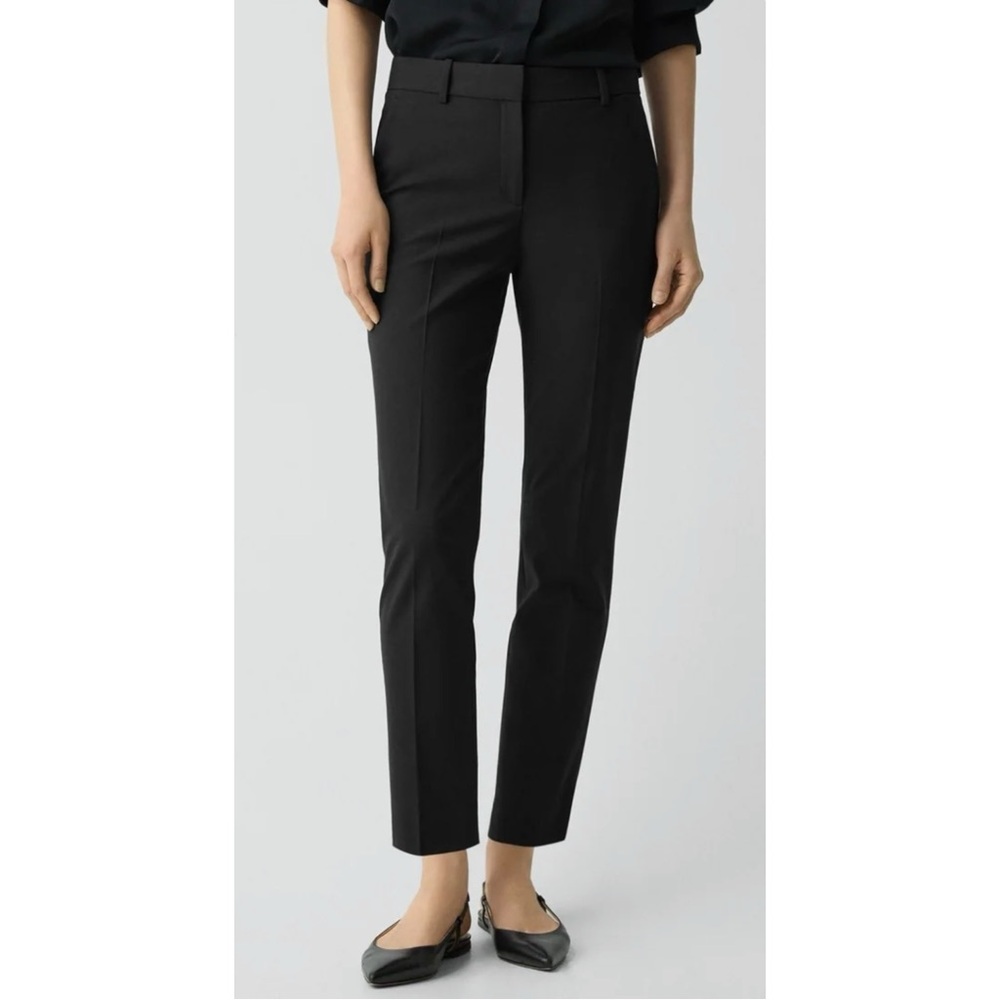NWT Theory Treeca Pant Black Traceable Wool Cropped Tailored Fit Trousers Pants - Picture 2 of 11